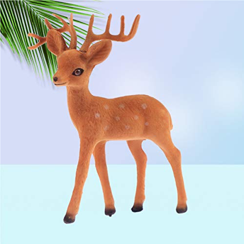Toyvian Estatueta de Rena de Natal Realista Natal Alce Cervo Brinquedo Desktop Em Pé Figura de Estát