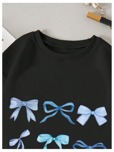 WDIRARA Girl's Graphic Print Long Sleeve Round Neck Oversized Sweatshirts Pullovers3