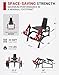 GMWD Leg Extension and Curl Machine, Single Leg Extension, Lying Leg Curl, Standing Leg Curl, Adjustable Leg Exercise Bench with Plate Loaded, Leg Machine Home Gym, Red