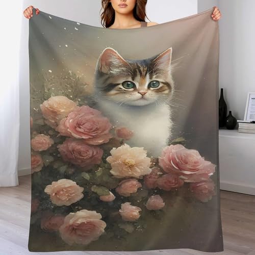 Couverture chaude flannel chat idée cadeau lit enfant - 2