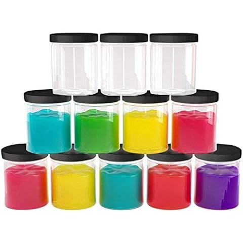 6 oz Plastic Jars with Lids (12 pack) - Clear Empty Containers for Body Lotions, Creams, Butters - Great for Storage and Organization of Crafts, Teas, and Spices Cover