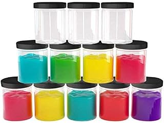 6 oz Plastic Jars with Lids (12 pack) - Clear Empty Containers for Body Lotions, Creams, Butters - Great for Storage and Organization of Crafts, Teas, and Spices