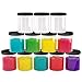 Slime Containers with Water-tight Lids (6 oz, 12 Pack) - Clear Plastic Food Storage Jars - Great for your slime kit - BPA Free