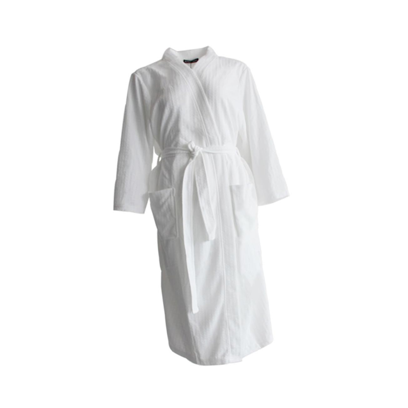 LIFKOME Peignoir de Nuit Femme Manches Polyester Respirant et Absorbant Robe de Chambre Pratique avec Ceinture Blanc Confortable pour Maison et Détente