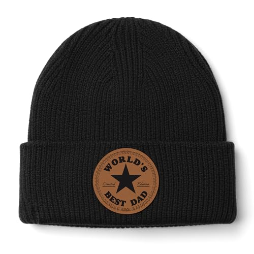 Dad Gifts，Dad Beanie from Daughter Son for Christmas Birthday，Winter Hat for Men Father, 01.black, One size