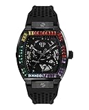 Philipp Plein Herren Uhr Automatik $KELETON schwarz Kristalle PWBAA0621 Silikon