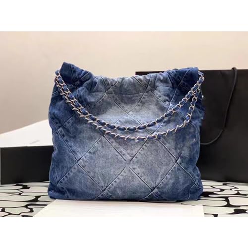 Women's diamond grid chain denim shoulder bag handbag y2kdenim bagsHobo crossbody bag mini wallet2