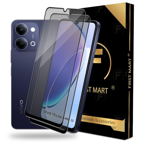 Image of FIRST MART Military-Grade Matte Anti-Glare Tempered Glass for Vivo T5 Lite (6.83 Inch) With Installation Kit | Edge to Edge Coverage |Anti Glare, Bubble-Free [2 Pack]