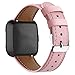 Produktbild Lux Mary kompatibel mit Fitbit Versa Armband Leder Uhrenarmband Armbänder Lederarmband Ersatz (Ohne Uhren) - (Rosa)