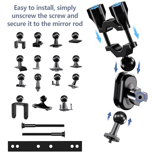 Soporte para cámara de salpicadero y espejo retrovisor: kit universal ajustable 7