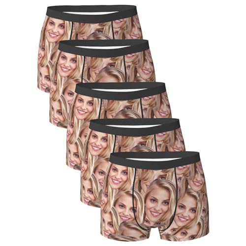 5 Pack Custom Boxers for Men, Custom Men Boxer Briefs with Face, Personalized Gifts For Him