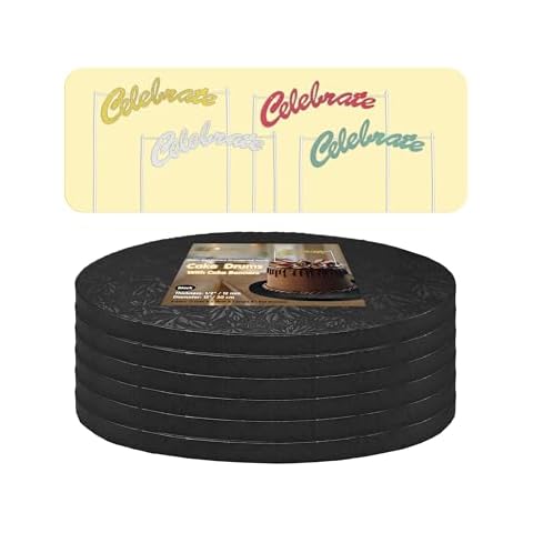 12 Inch Black Cake Drums with Banners Cover