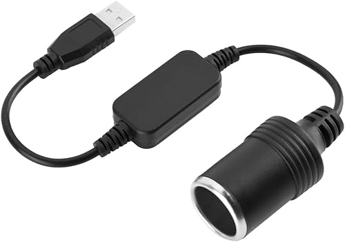Convertidor de enchufe USB a encendedor de cigarrillos, USB A macho de 5 V a 12 V elevador de coche, cable adaptador hembra para grabadora de