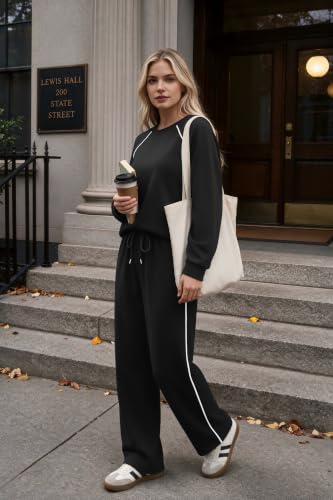Ekoauer Lounge Sets for Women 2 Piece Sets Matching Wide Leg Pants Outfits | For Airport Vacation Travel Going Out,With Pockets,Fall Winter Outfits - image 7