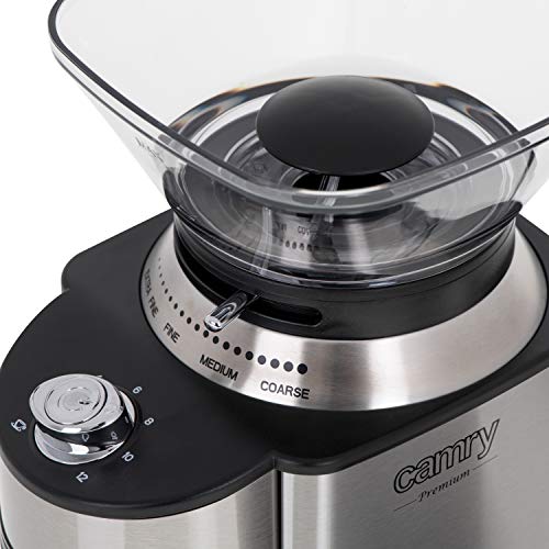 Adler Camry Cr 4443 Coffee Grinder Burr Grinder Black Silver - 3