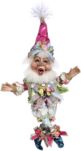 Goodwill Mark Roberts The Birthday Bash Elfe de Noël Vert/rose/bleu 28 cm