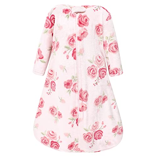 Image of Hudson Baby Unisex Baby Plush Sleeping Bag, Sack, Blanket, Blush Rose Long-Sleeve, 0-6 Months
