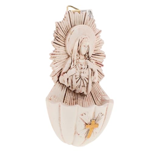 DOITOOL Acquasantiera in Resina Da Parete Decorazione Sacra Per Chiesa Contenitore Per Acqua Santa
