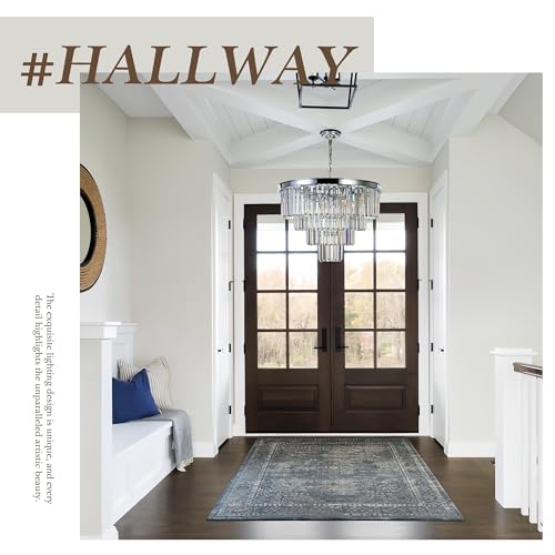 image for MEELIGHTING Chrome Crystal Modern Contemporary Chandeliers Pendant Cei