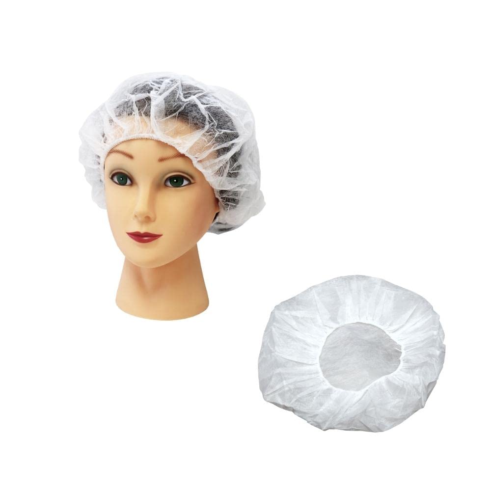 PSBM Disposable Bouffant Hair Net Caps Spun-Bonded Poly 28 Inch White, 1000 Pack Elastic for Salon Food Service & Lightweight Dust-Proof