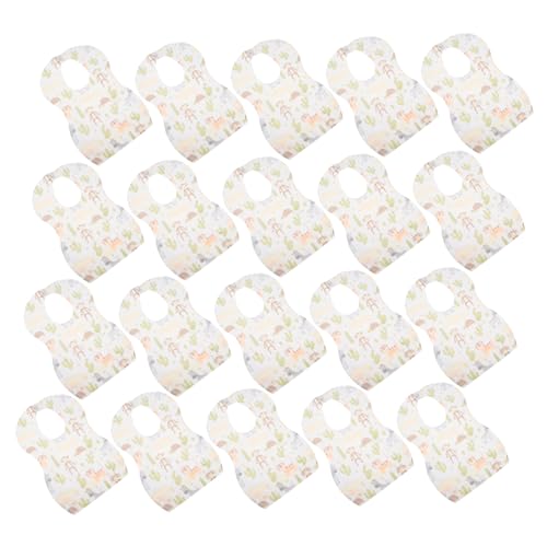 JUMPLAWN Babero Desechable para Comer 20 Piezas para Bebés Dibujos Animados Ajustable Protector de Ropa para Comidas y