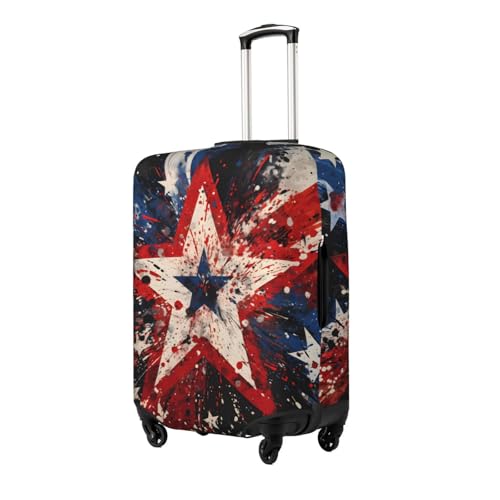 Abstract American Flag Star Luggage Cover Washable Elastic Suitcase Cover Anti-Scratch Travel Luggage Protector Covers for Kids Adult M fits 22-24 inch Suitcase2