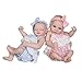 Beito 2 Pezzi di Simulazione Bambola Gemelli bagni d'Acqua Bambole realistiche Neonati Mini Simpatici Silicone Morbido Rosa e Blu