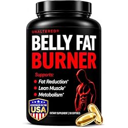 UNALTERED Belly Fat Burner for Men - Natural Weight Loss Pills to Support Reduced Body Fat, Preservation of Lean Muscle Mass, and a Healthy Metabolism - CLA Dietary Supplement - 90 Softgel Capsules