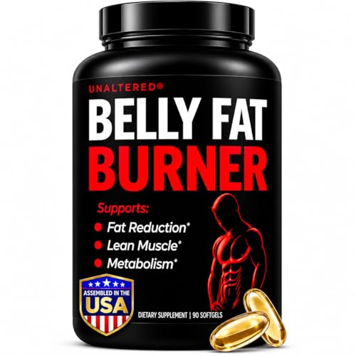 UNALTERED Belly Fat Burner for Men - Natural Weight Loss Pills to Support Reduced Body Fat, Preservation of Lean Muscle Mass, and a Healthy Metabolism - CLA Dietary Supplement - 90 Softgel Capsules