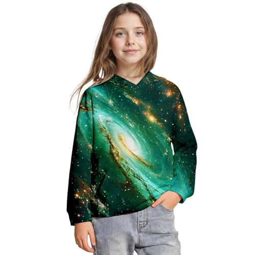 Sweat à capuche galaxie imprimé haute définition avec grande poche pour garçons