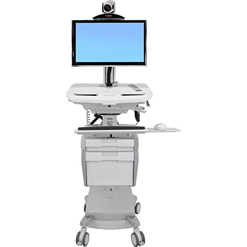 Ergotron StyleView Telepresence Cart, Dual Monitor, Powered SV42-56E1-1