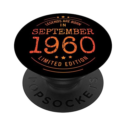 Cumpleaños Septiembre 1960 Edición Limitada Regalo Vintage PopSockets PopGrip Intercambiable