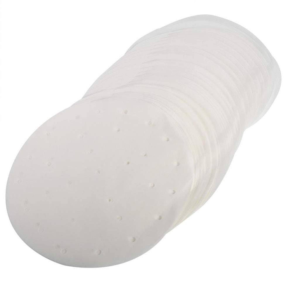 Ruluti 50Pcs Round Bamboo Steamer Paper Liners, For Air Fryer, Cooking, Steaming Basket, Vegetables, Dim Sum, Rice