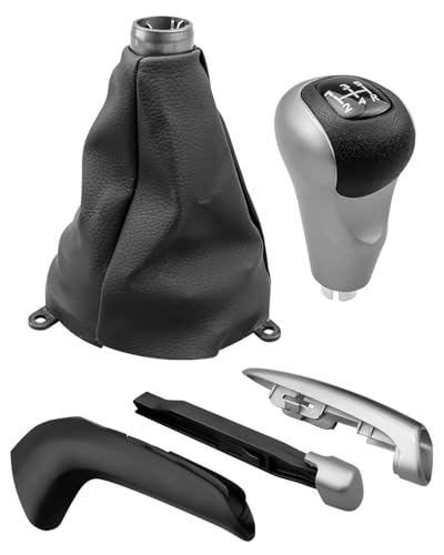 AUGREX 5 Speed Manual Gear Shift Knob Set w/Leather Boot