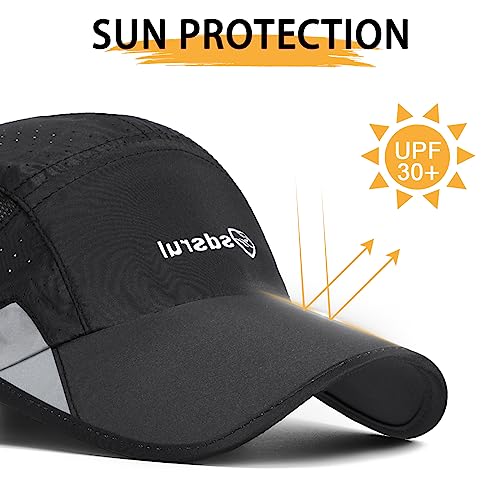 Miniatura 2 de Aypow 2 Packs Gorra De Béisbol Transpirable Para Hombre,Gorra De Protección Solar De Secado Rápido,Gorra De Malla Plegable Lavable Gorra Ligera Sombreros De Verano Al Aire Libre Con Hebilla Ajustable