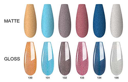 AIMEILI UV LED Gellack mehrfarbig ablösbarer Matte Gel Nagellack Set Gel Nail Polish Kit - 6 x 10ml - Set Nummer 33 – Bild 3