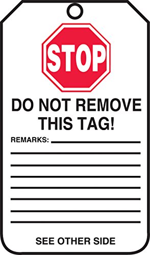 Tag de sécurité plastique Stop NE fonctionnent pas Accuform MDT920PTP lot de 25