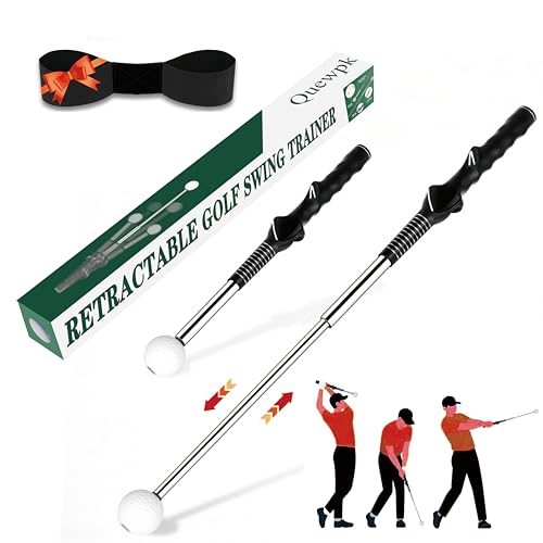 Quewpk Retractable Golf Swing Trainer – Golf Grip Trainer with