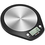 ACCUWEIGHT 203 Digital Kitchen Scale, Electronic Stainless Steel Food Scales with LCD Screen, Measuring Function for Liquid in ml and fl. oz., 5000g, 0.1 oz increments or 1g