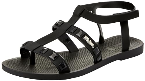 MELISSA Sun River AD, Sandalias Planas Mujer, Negro, 38 EU