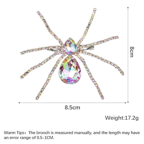 Image of Victorian Style Mother of Pearl Body and Micro Pave Spider Brooches Pins Silver Tone Goth Accessories Pins for Backpacks Aesthetic