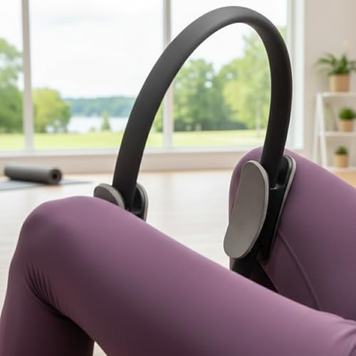 BURAKH Pilates Ring 15 Inch Fitness Resistance Circle with Dual Handles, Exercise Ring for Yoga, Core, Thighs, Arms & Legs Training - Image 3