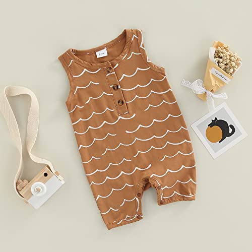 Ciycuit Baby Boy Sleeveless Romper Newborn 0 3 6 9 12 Months Summer Clothes Brown 0-3 Months #TOP4