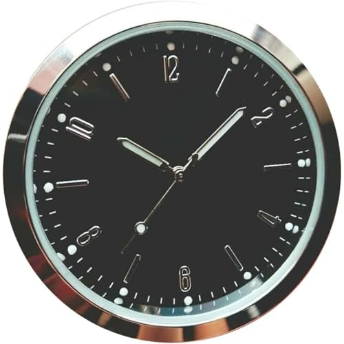 Joxoilso多機能 蛍光 カーダッシュボード時計車ミニオートクロックカークロックリフィットインテリア明るいクォーツアナログウォッチ装飾品付き装飾品クール装飾 車の時計の文字盤発光車の電子時計の装飾品ミニポータブル小型車 (Silver)