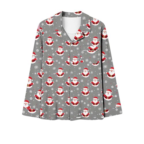 Conjunto feminino de calça de Natal para inverno, outono, cardigã e calça de pijama feminino 2024, C