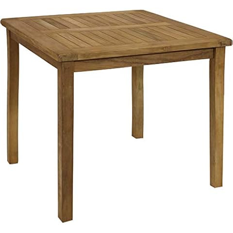 Sunnydaze Solid Teak Outdoor Dining Table - 32 Inches Long Cover