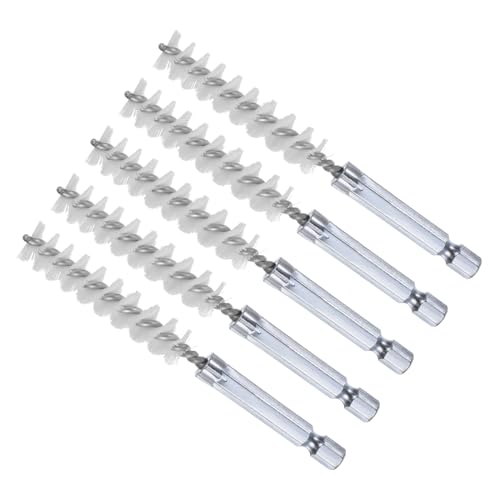 CoCud Bürstenkopf, 11 mm Durchmesser, 4 Zoll Länge, Nylon Reinigungsdrahtbürsten mit 1/4 Zoll Sechskantschaft - (Anwendungen: für Bohrmaschine, Schleifmaschine), 5 Stück