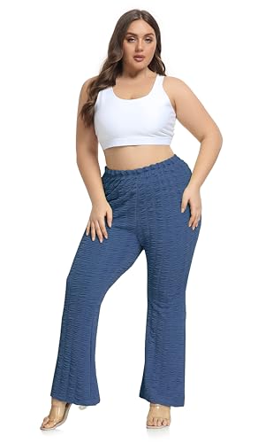 ZERDOCEAN Women's Plus Size Flare Leggings High-Waisted Bootcut Wide Leg Leggings Pants4