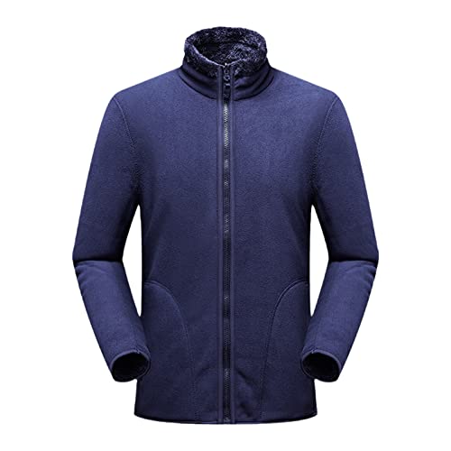 Veste polaire pour homme en flanelle douce col roulé décontracté noir