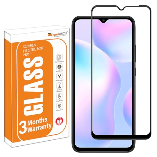 Image of OpenTech Military-Grade Tempered Glass Screen Protector Compatible for Xiaomi Redmi 9 / Redmi 9T / Redmi 9 Power / Redmi 9 Prime / Xiaomi Poco M2 / Xiaomi Poco M3 with Edge to Edge Coverage and Easy Installation kit